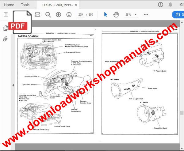 Lexus IS 200 workshop manual